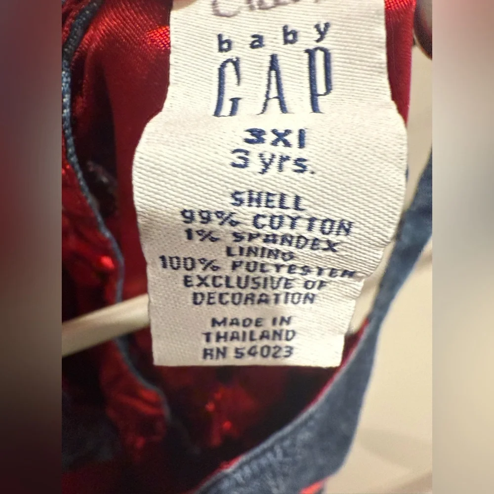 Baby Gap Blue‎ and Red Denim Dress Size 3